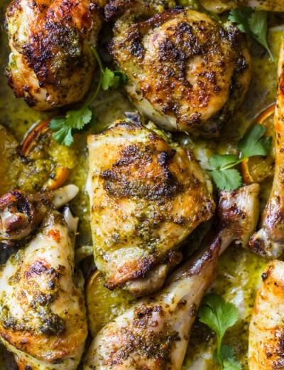 One Pan Greek Chicken Roasted Veggies A Saucy Kitchen