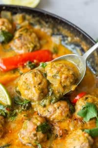 Coconut Curry Chicken Meatballs A Saucy Kitchen