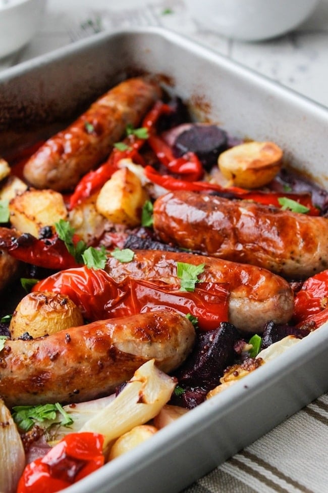 Sausage, Fennel and Pepper Roast - A Saucy Kitchen