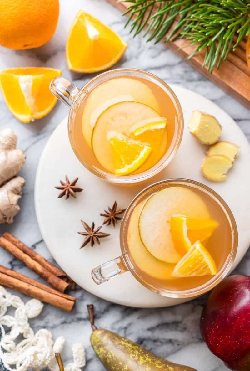 Mulled Apple Pear Cider (Non-Alcoholic) - A Saucy Kitchen