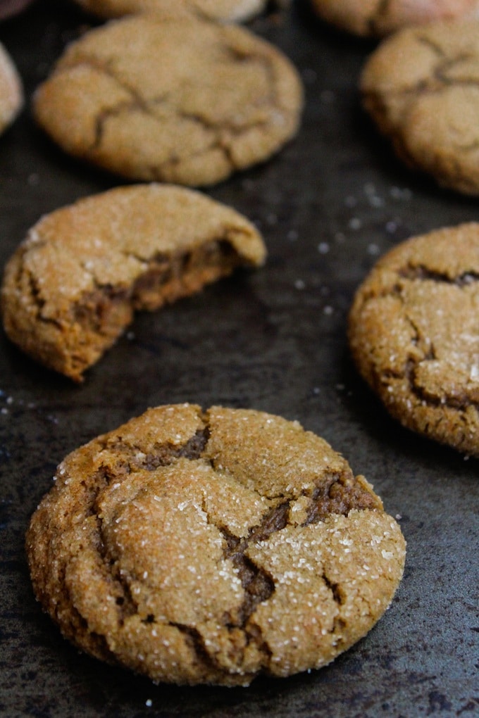 Spiced Cardamon Molasses Cookies - these cookies are made in one bowl, ready in under an hour and are grain, dairy, and nut free and go perfectly with your afternoon cup of tea!