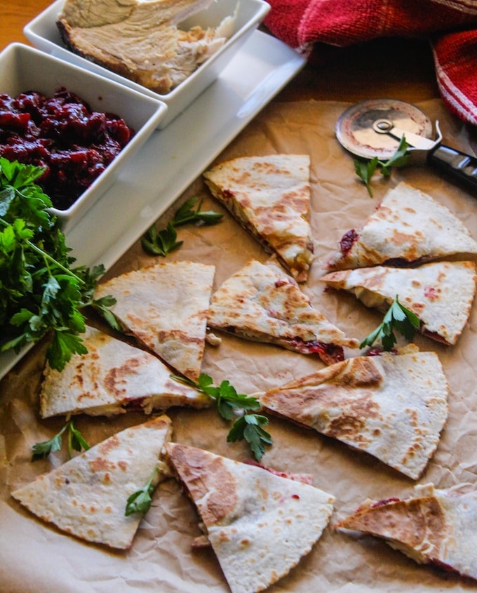 Turkey Cranberry And Brie Quesadilla - A Saucy Kitchen