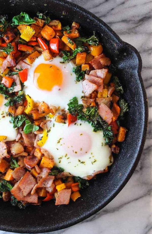 Bacon Kale & Sweet Potato Hash - A Saucy Kitchen