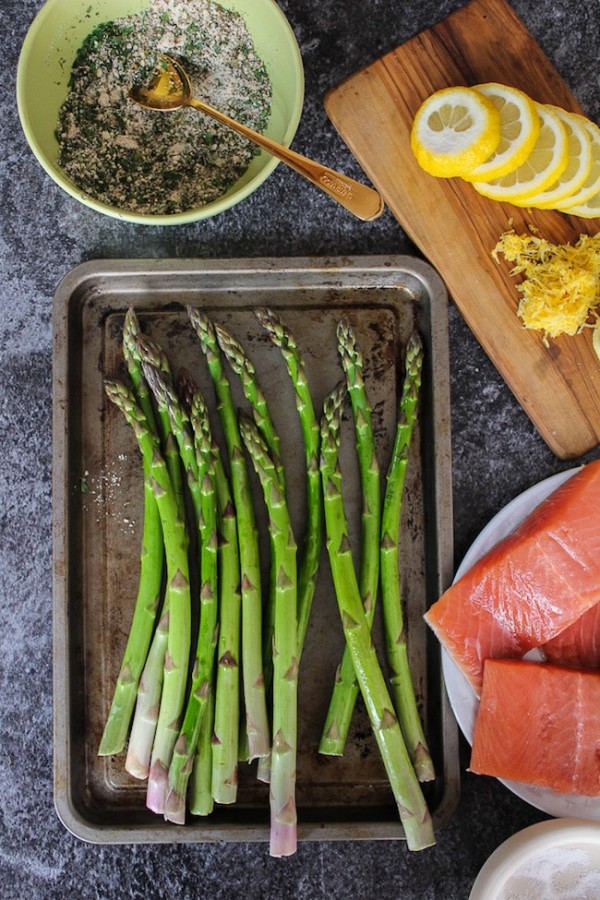 Almond And Herb Crusted Baked Salmon Asparagus A Saucy Kitchen 7601