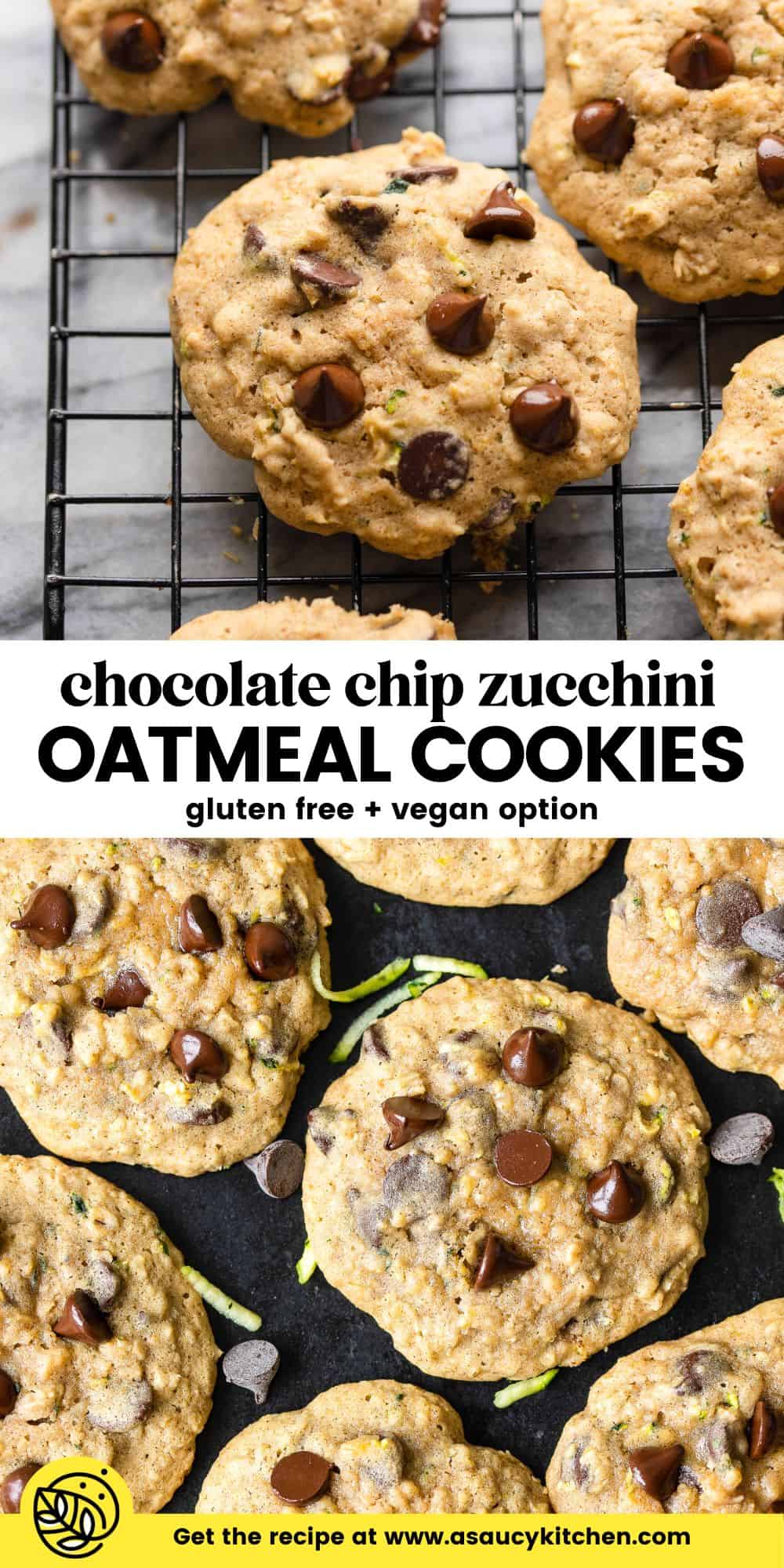 Zucchini Oatmeal Cookies - GF & Vegan - A Saucy Kitchen