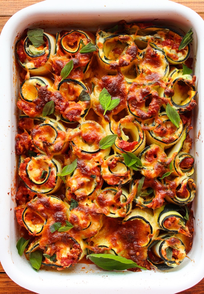 Vegetarian Zucchini Lasagna Spirals - A Saucy Kitchen
