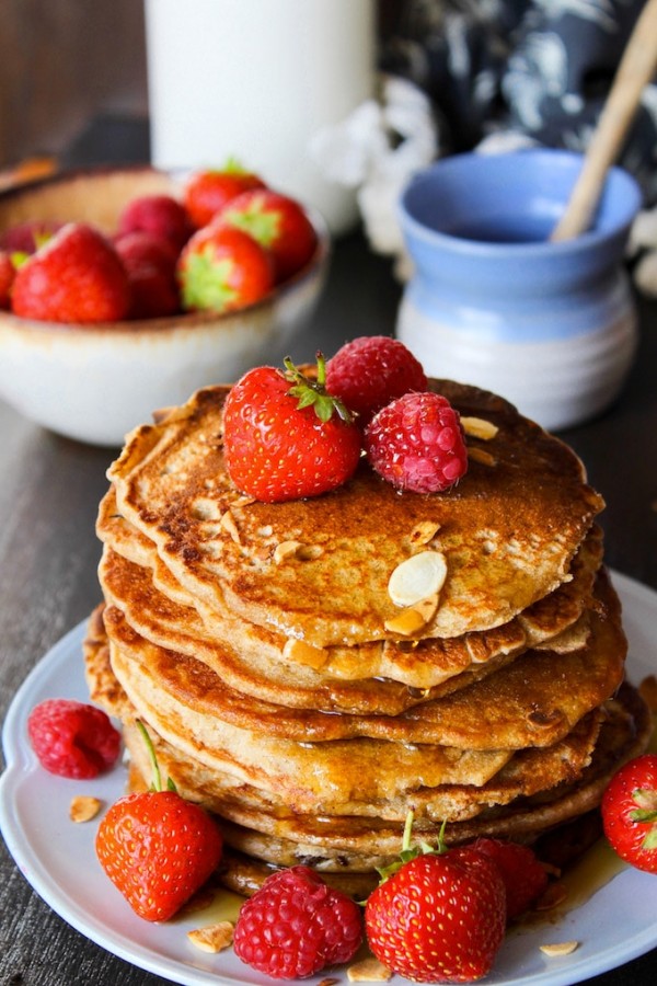 Vegan Buckwheat & Oat Pancakes - A Saucy Kitchen