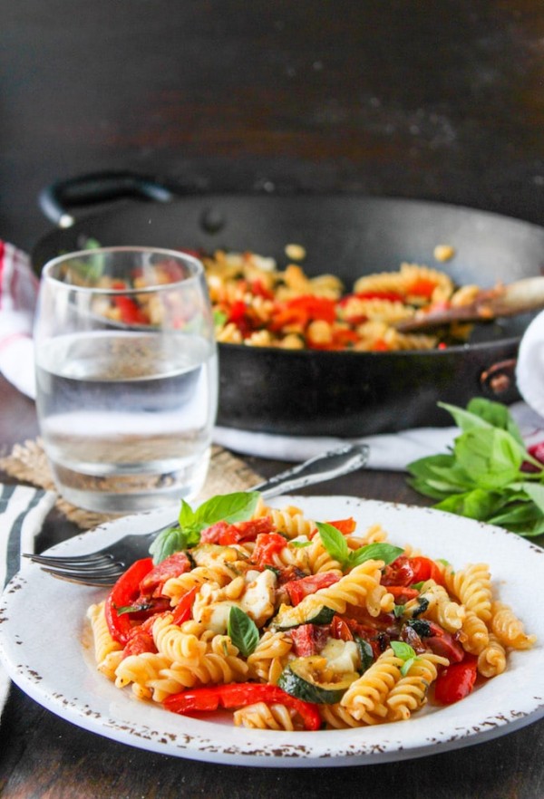 Chorizo And Roasted Veggie Pasta Salad Video A Saucy Kitchen