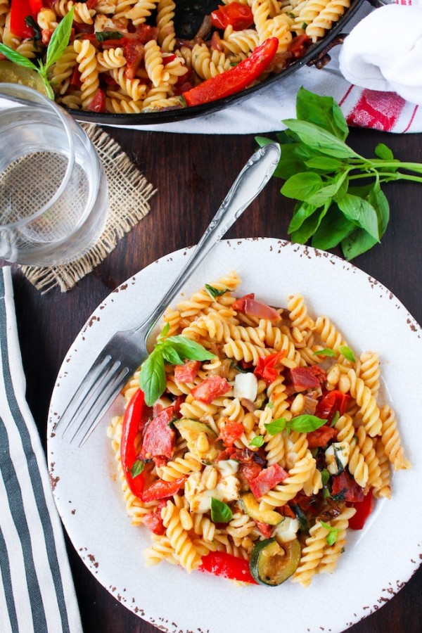 Chorizo & Roasted Veggie Pasta Salad + Video - A Saucy Kitchen