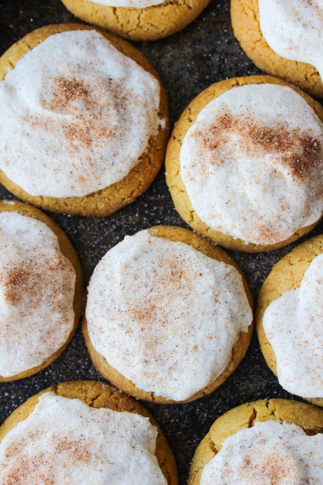 Frosted Vegan Pumpkin Cookies - A Saucy Kitchen