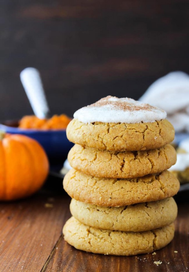 Frosted Vegan Pumpkin Cookies - A Saucy Kitchen