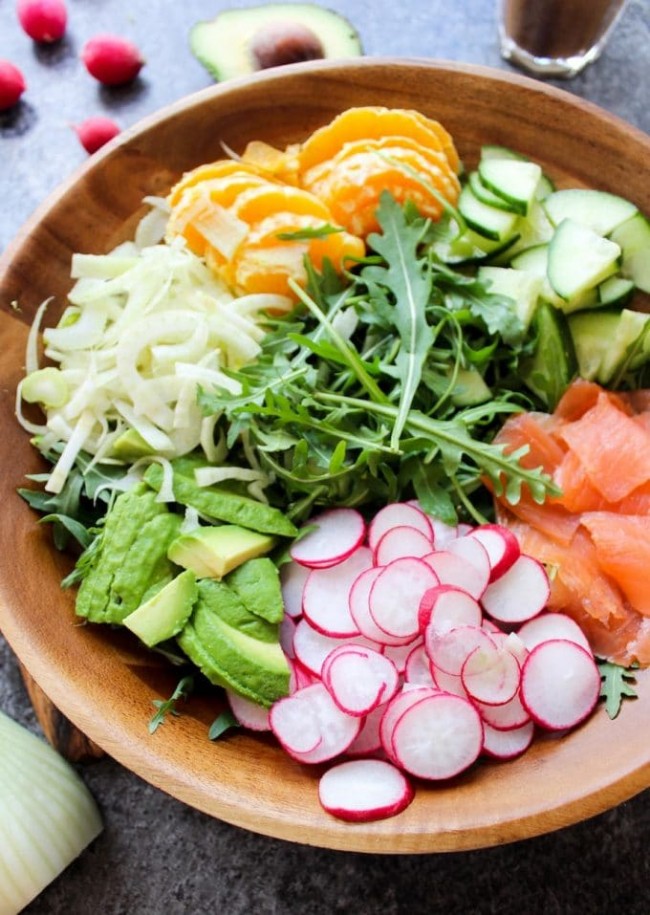 Arugula Fennel & Smoked Salmon Salad - A Saucy Kitchen