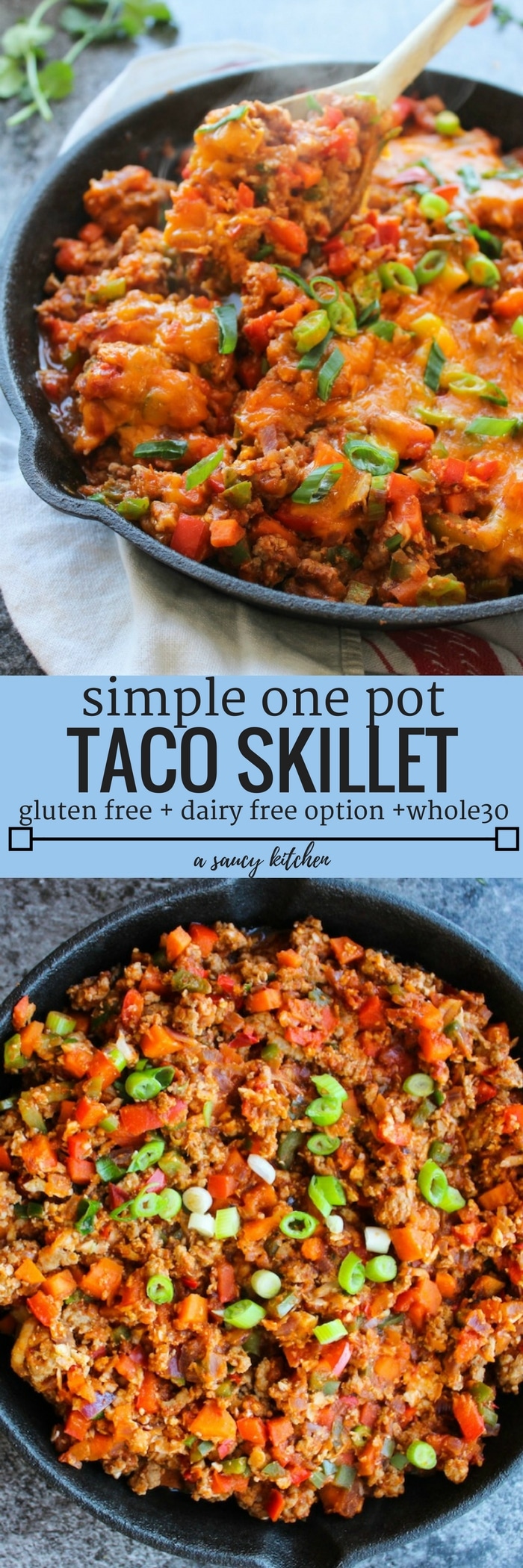 One Pot Taco Skillet - A Saucy Kitchen