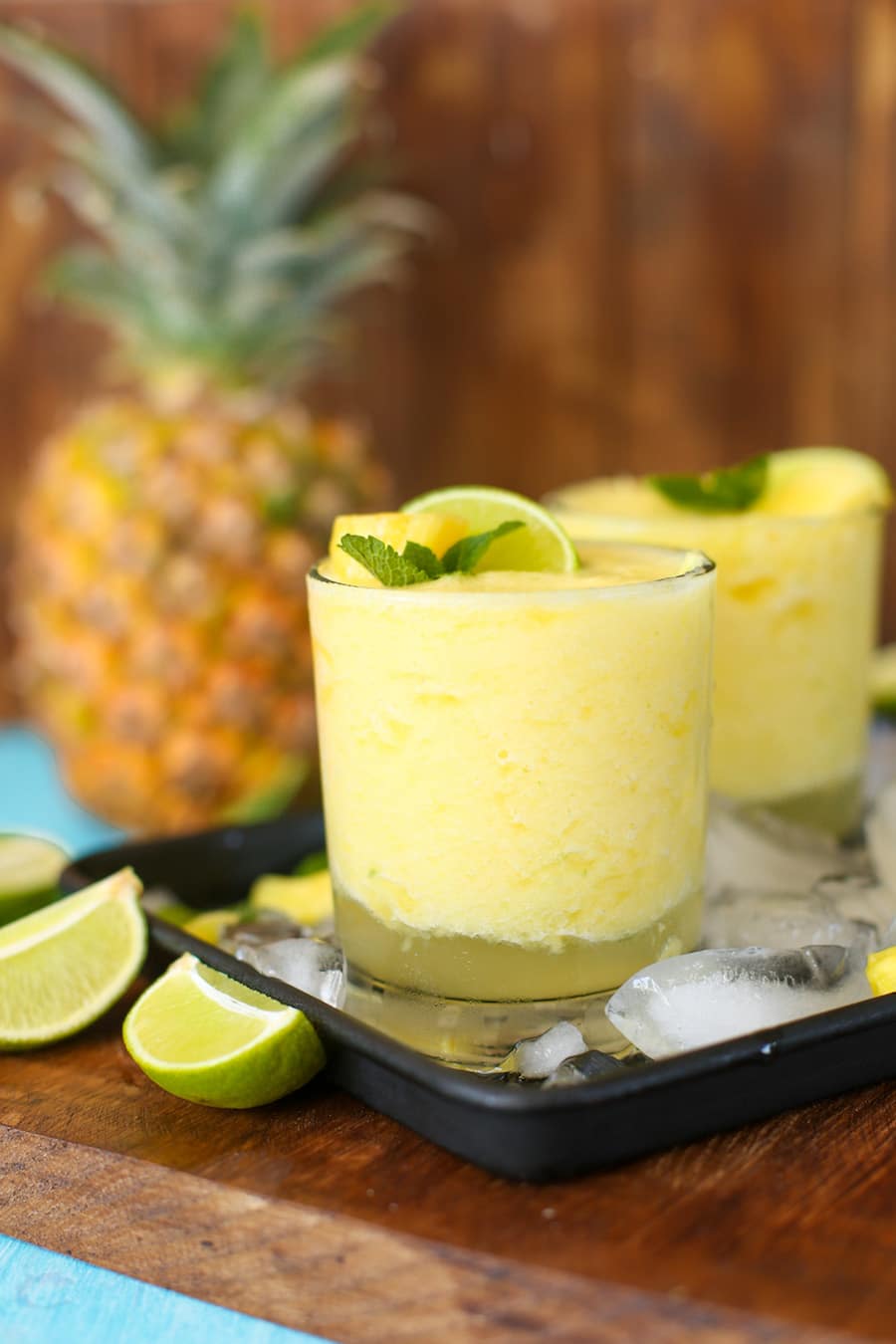 Frozen Pineapple Margaritas - A Saucy Kitchen