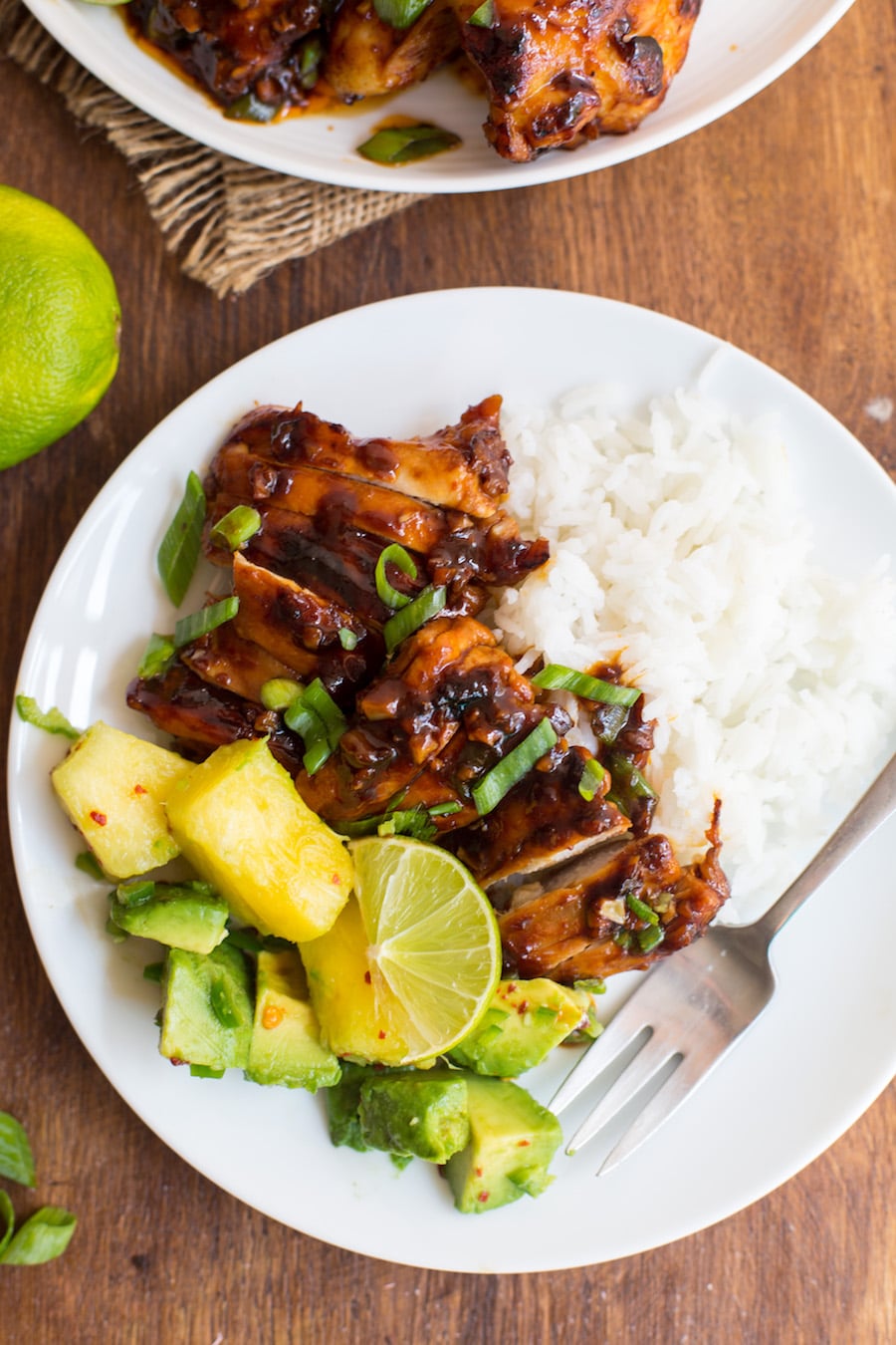 Honey Sriracha Chicken And Pineapple Avocado Salsa A Saucy Kitchen