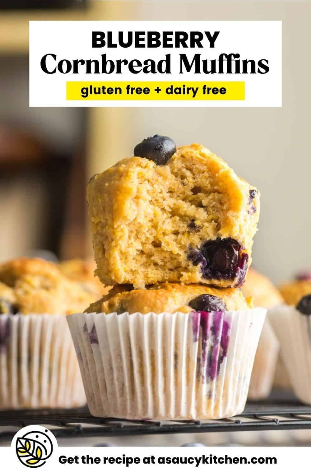 Gluten Free Blueberry Cornbread Muffins (Dairy Free) - A Saucy Kitchen