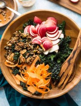 Honey Mustard Quinoa Apple Salad with Crispy Shallots - A Saucy Kitchen