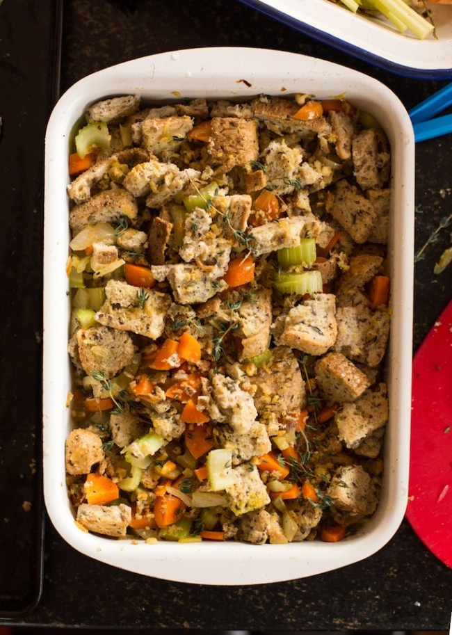 Vegan + Gluten Free Stuffing - A Saucy Kitchen