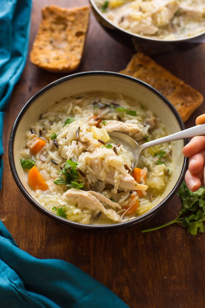 Instant Pot Chicken and Rice Soup - Amira's Pantry