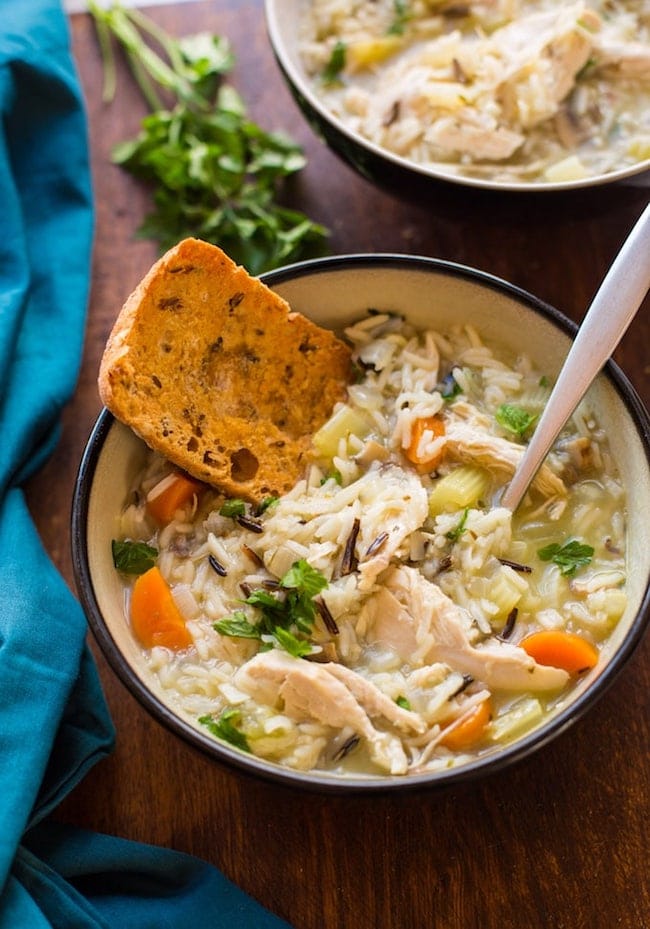 Instant Pot Chicken and Wild Rice Soup - A Saucy Kitchen