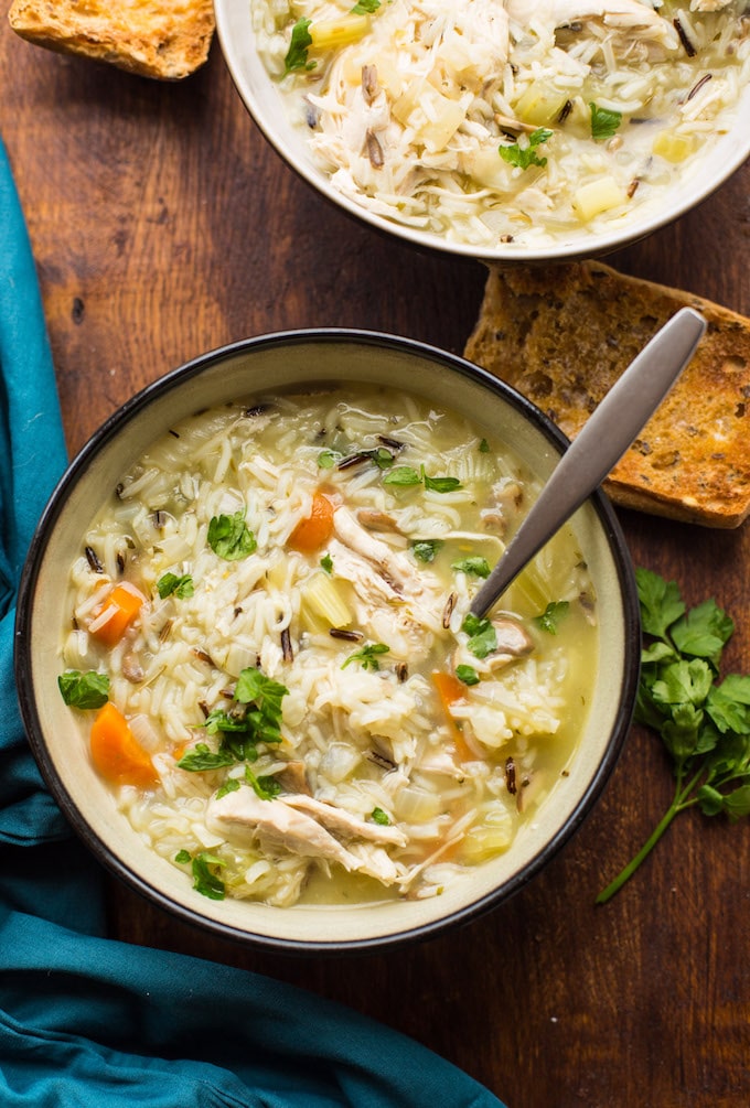 Instant Pot Chicken and Rice Soup - The Oregon Dietitian