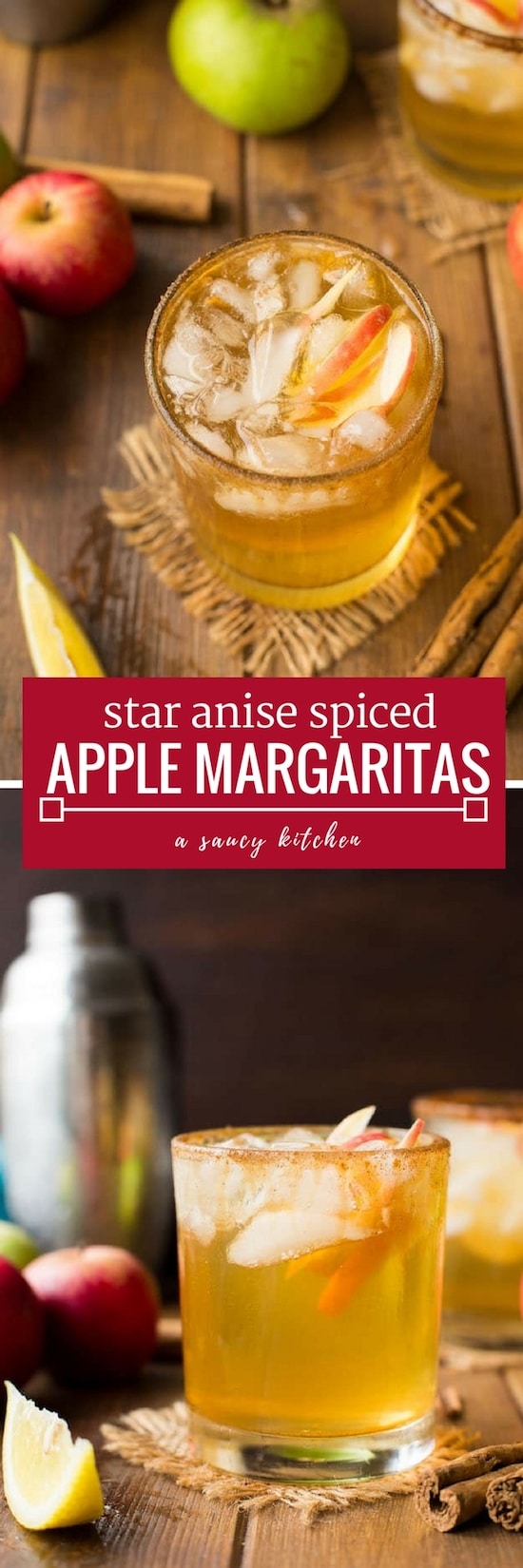 Star Anise Spiced Apple Margaritas - A Saucy Kitchen