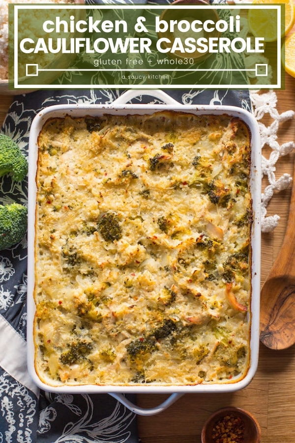 Chicken & Broccoli Cauliflower Rice Casserole - A Saucy ...