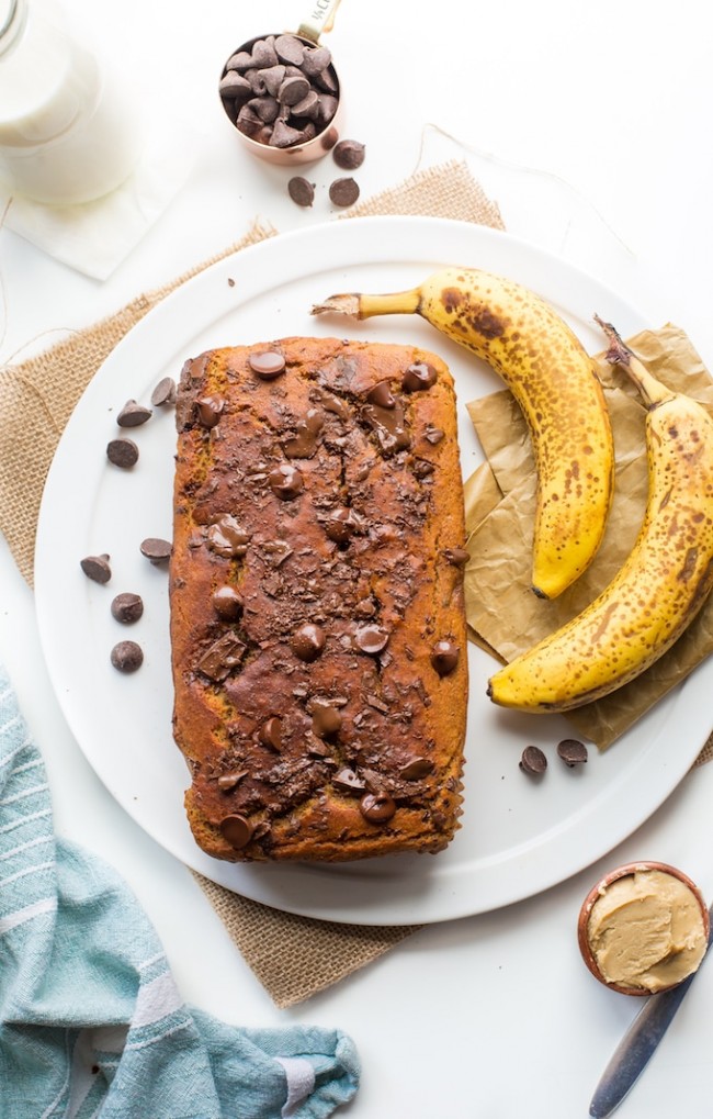 Chickpea Chocolate Chip Vegan Banana Bread - A Saucy Kitchen