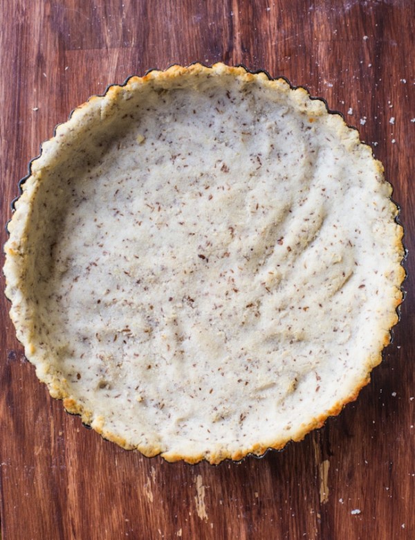Coconut Flour Pie Crust on a wood background