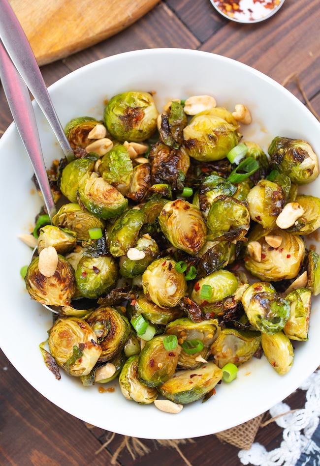 Roasted Teriyaki Brussels Sprouts - A Saucy Kitchen