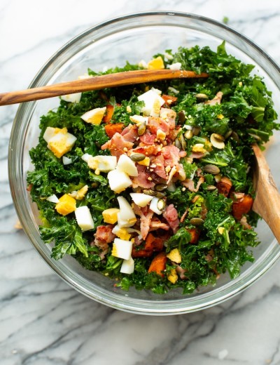 Spicy Roasted Sweet Potato Kale Salad A Saucy Kitchen