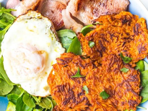 Baked vegan sweet potato hash browns - Lazy Cat Kitchen