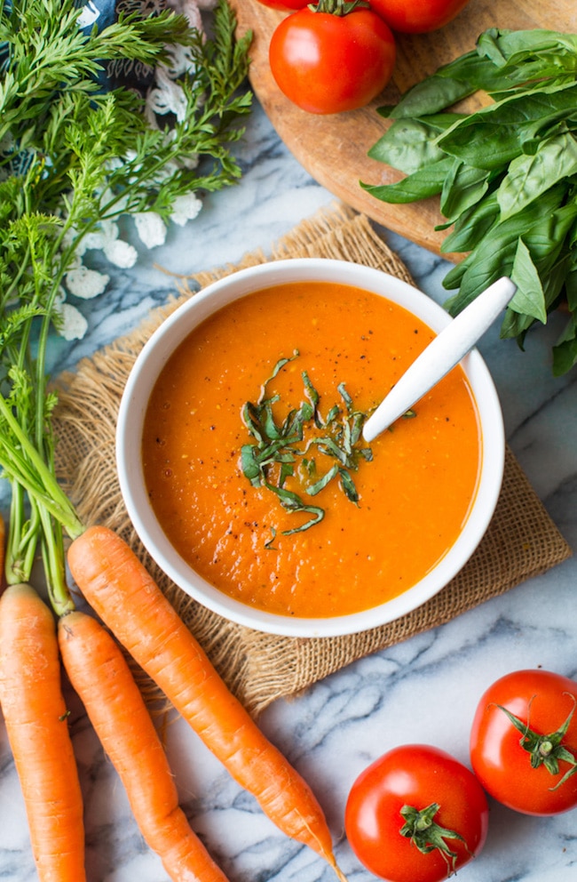 Low FODMAP Tomato Carrot Soup - A Saucy Kitchen