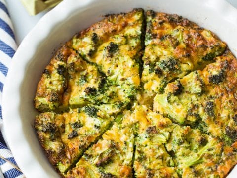 Gluten-Free Broccoli Cheddar Crustless Quiche –