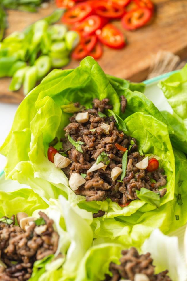 Spicy Beef Lettuce Wraps A Saucy Kitchen