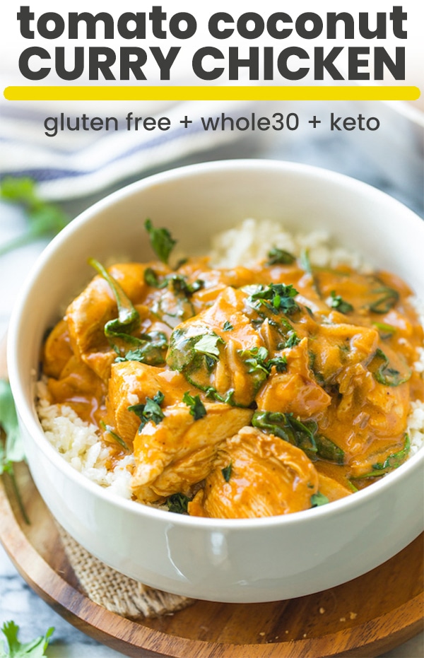 Tomato Coconut Curry Chicken - A Saucy Kitchen