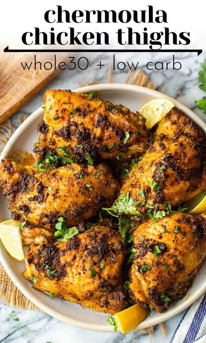 Baked Chermoula Chicken Thighs - A Saucy Kitchen