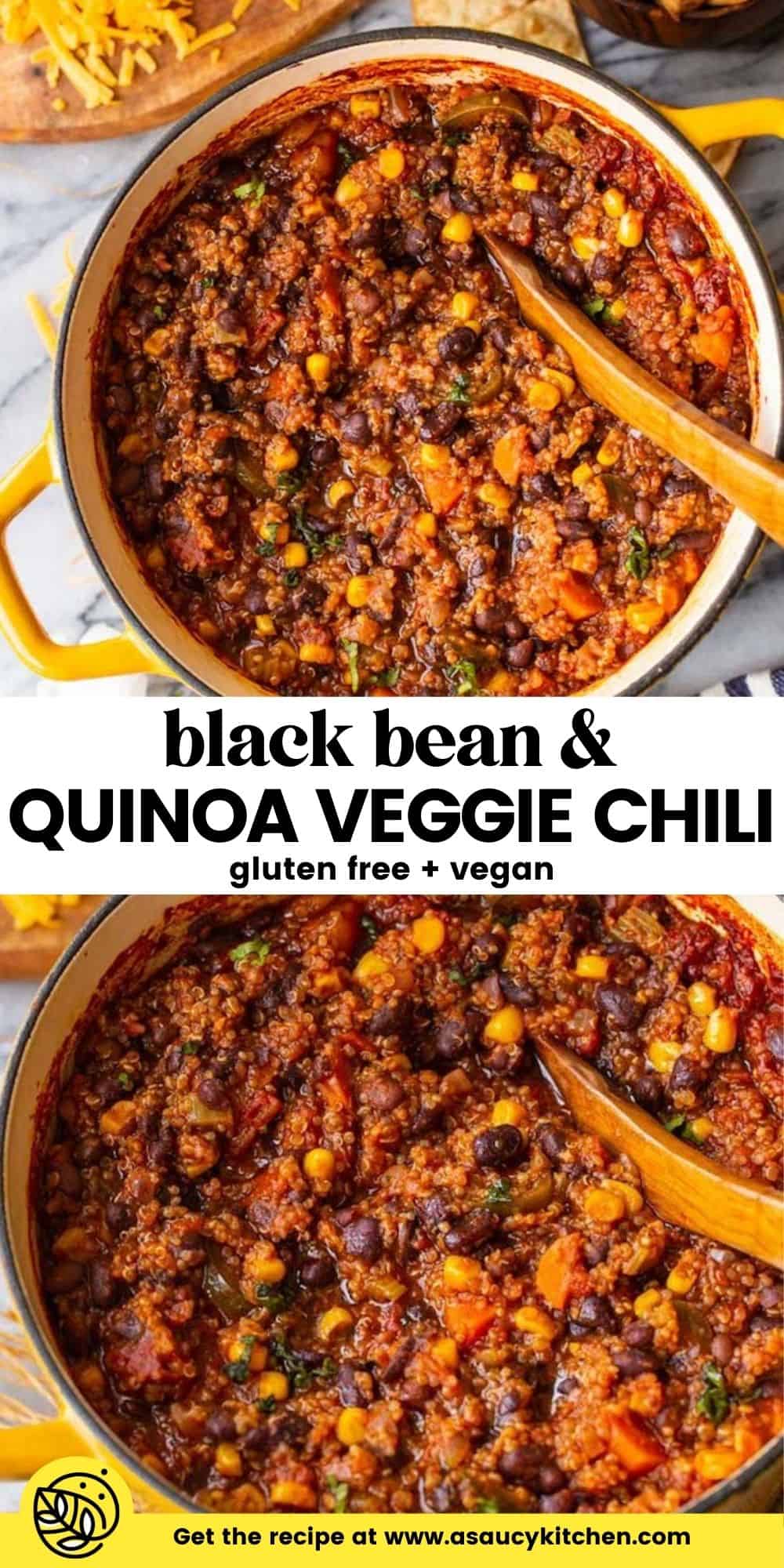 Black Bean Quinoa Veggie Chili - A Saucy Kitchen