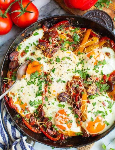 Chorizo & Red Pepper Baked Gnocchi - A Saucy Kitchen