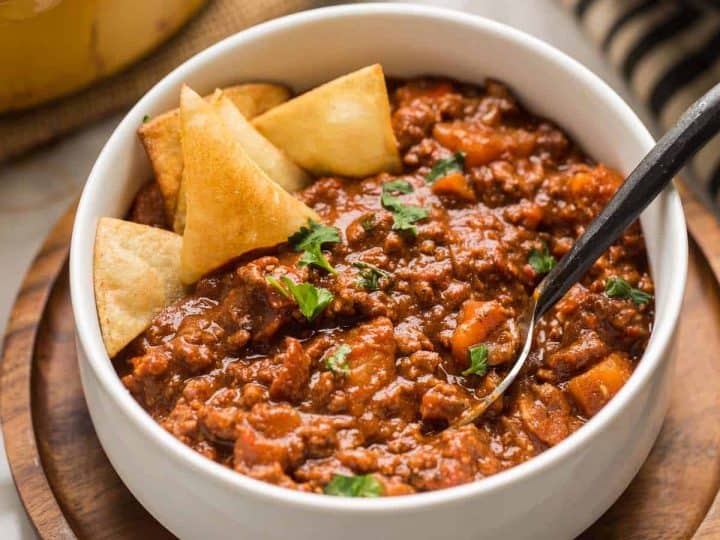 Smokey Sweet Potato & Beef Chocolate Chili - A Saucy Kitchen