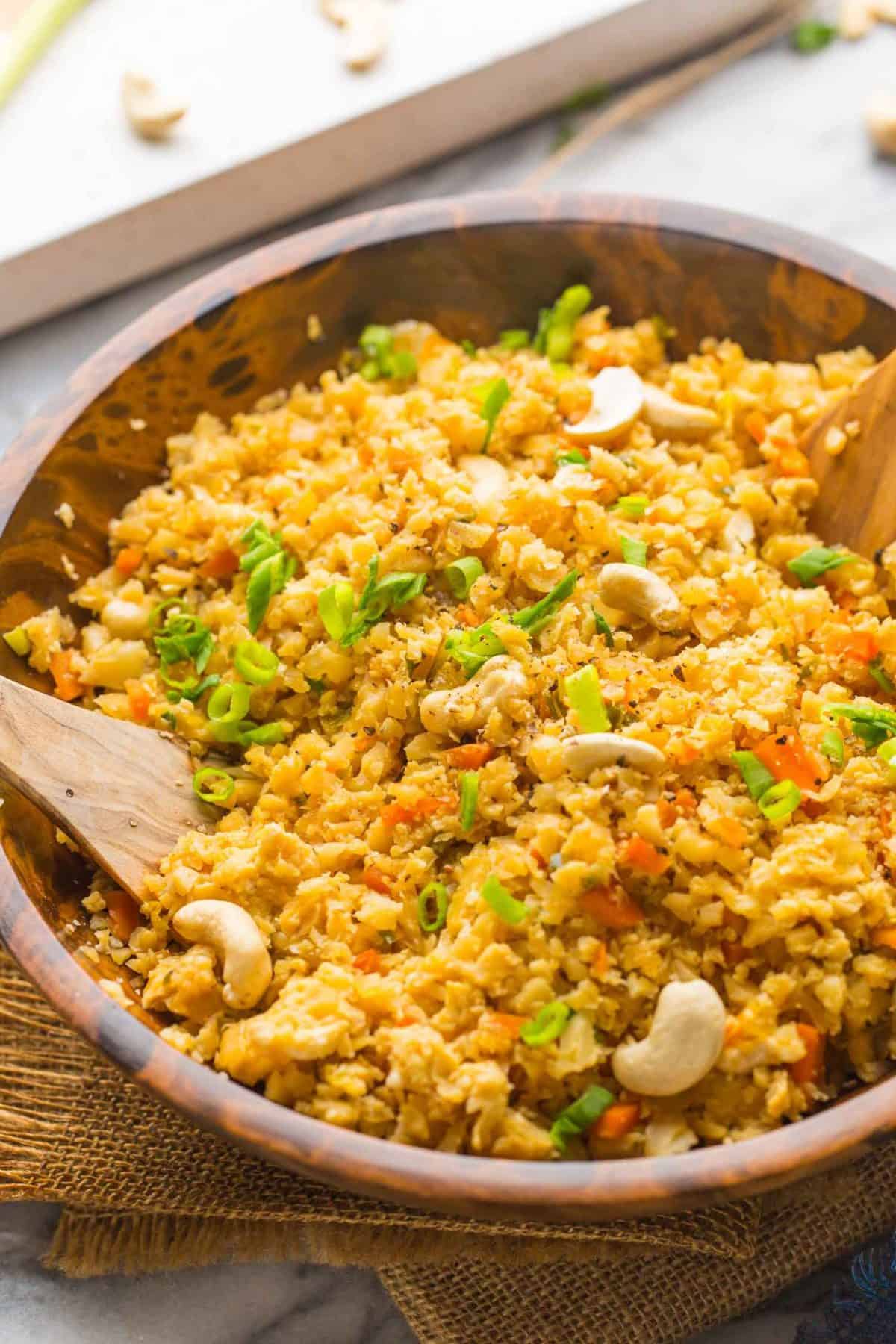 Cauliflower Egg Fried Rice - A Saucy Kitchen