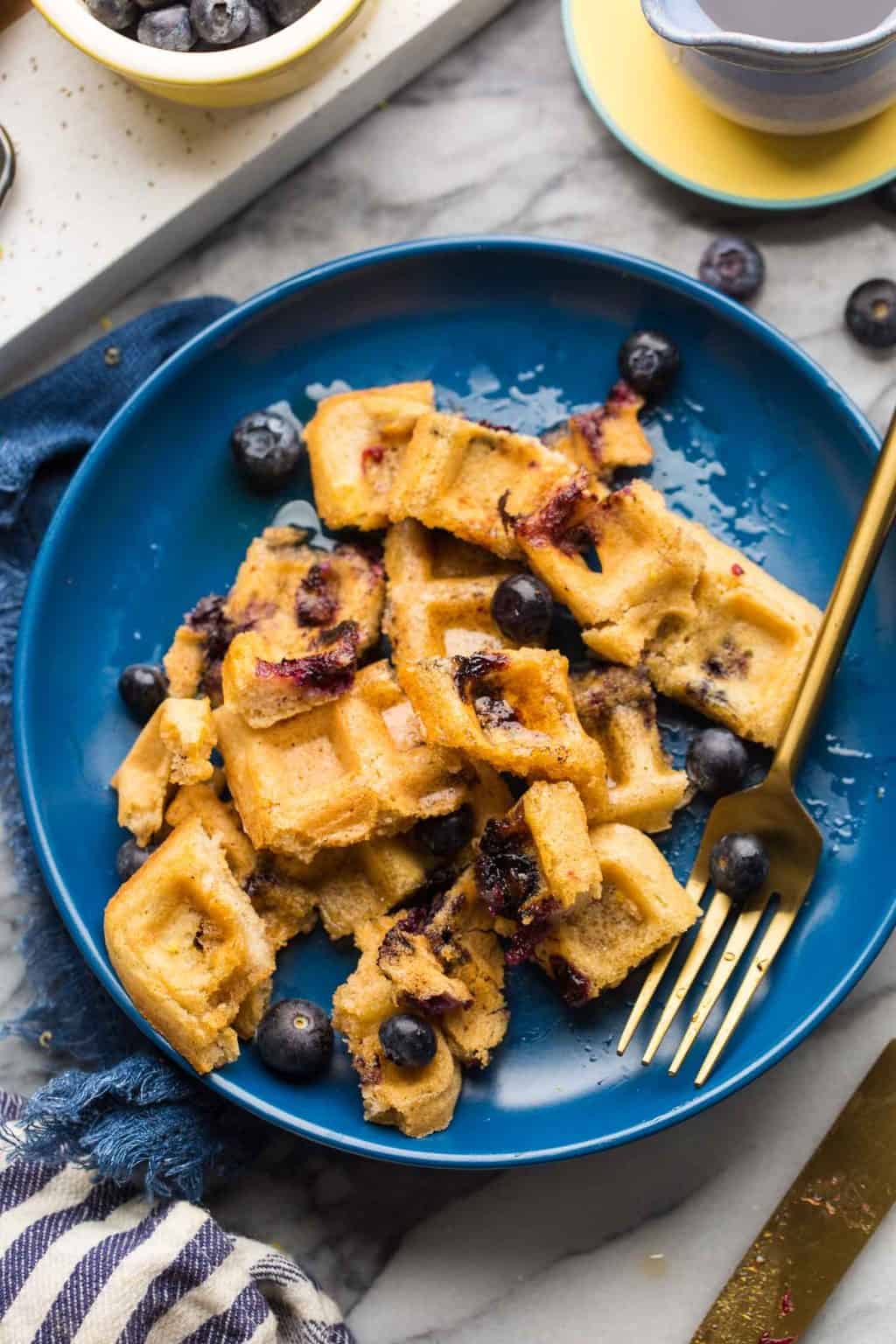 Gluten Free Blueberry Waffles - A Saucy Kitchen