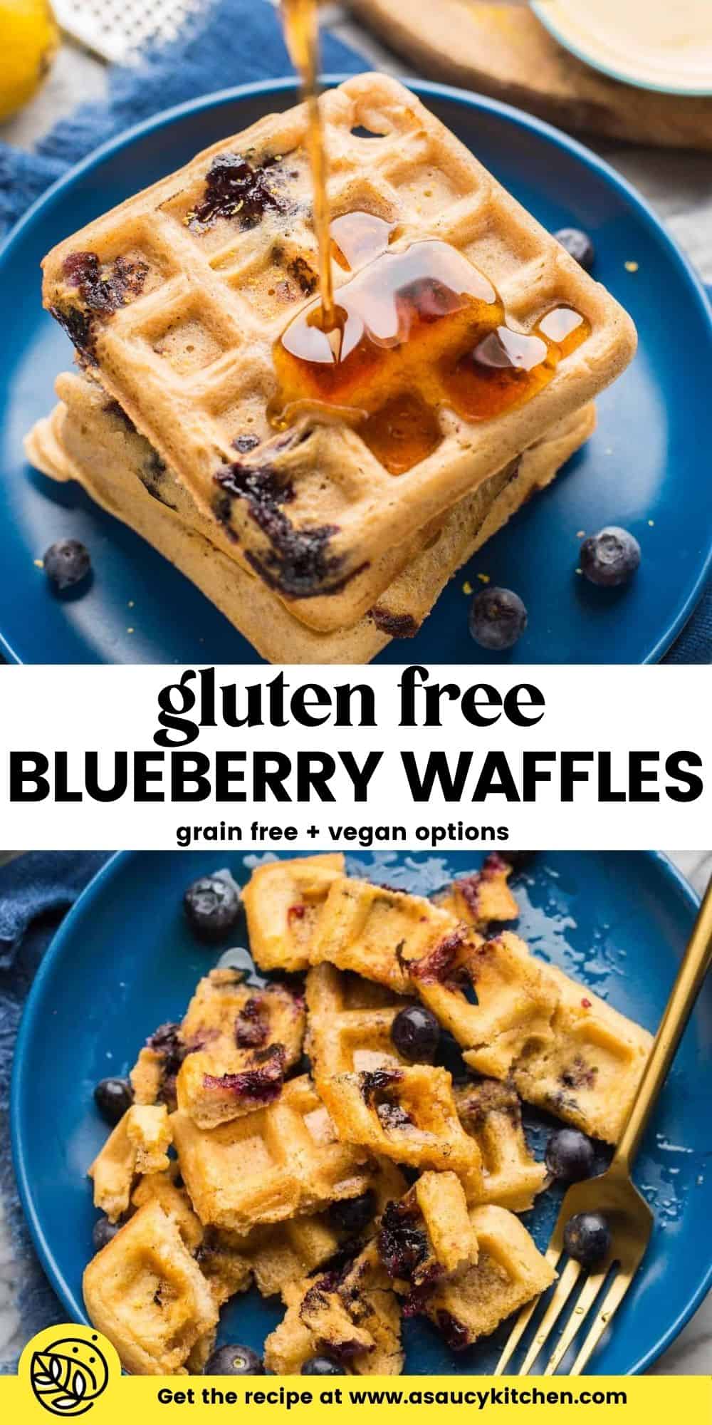 Gluten Free Blueberry Waffles - A Saucy Kitchen