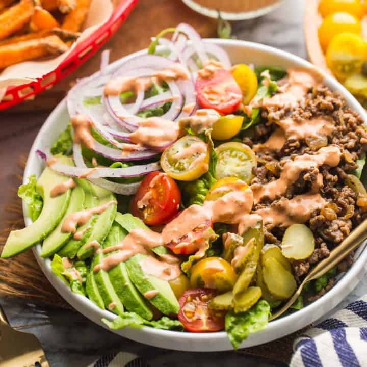 Healthy Low-Carb Burger Bowls Recipe — Eat This Not That