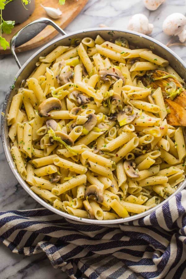 Leek and Mushroom Pasta - A Saucy Kitchen