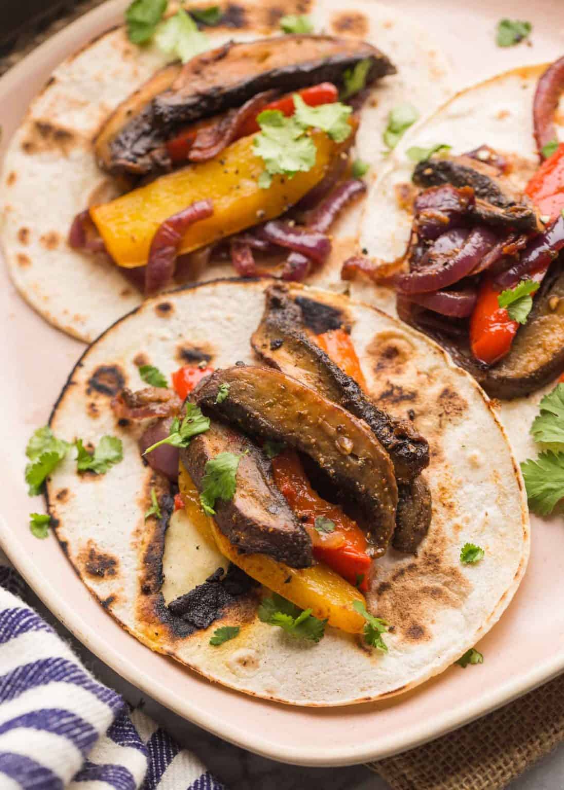 Portobello Mushroom Fajitas A Saucy Kitchen