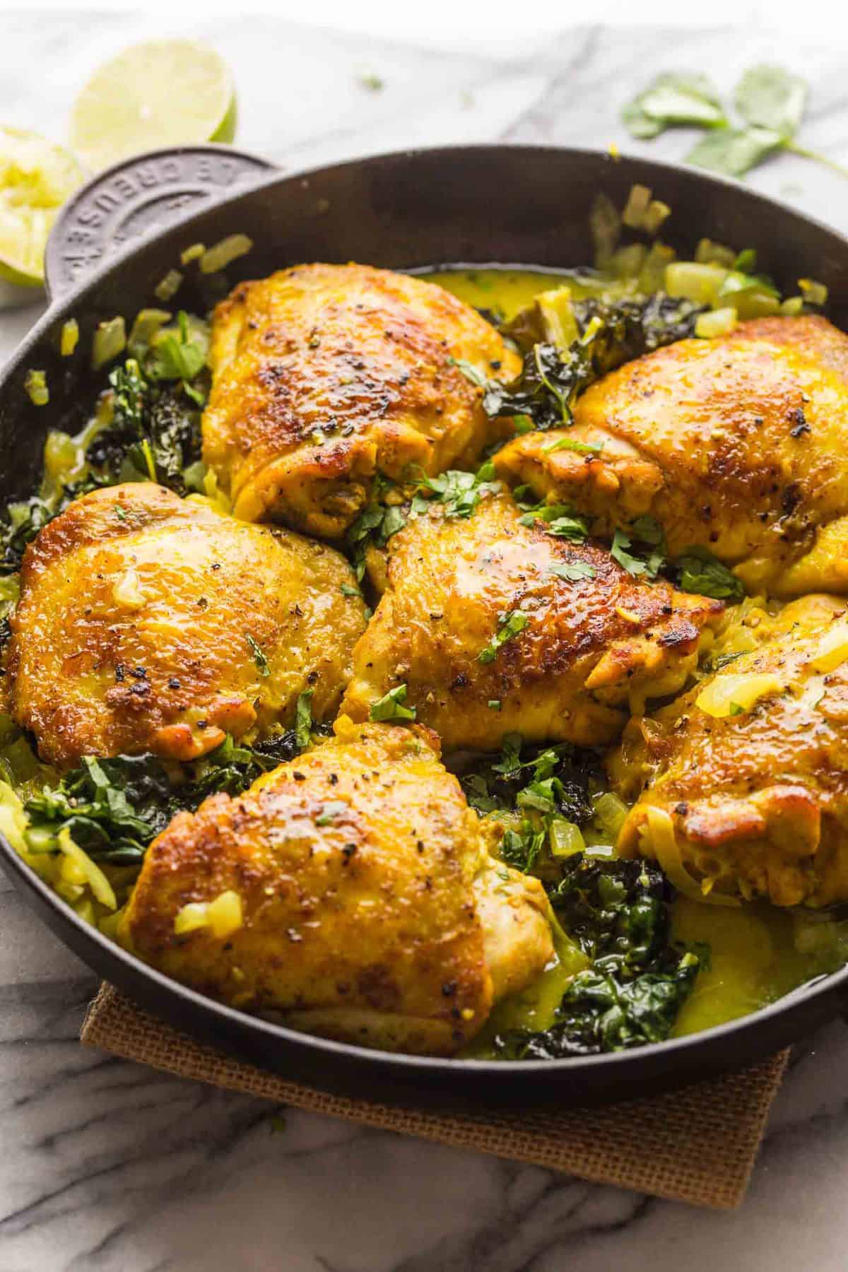 Coconut Turmeric Chicken Thighs - A Saucy Kitchen