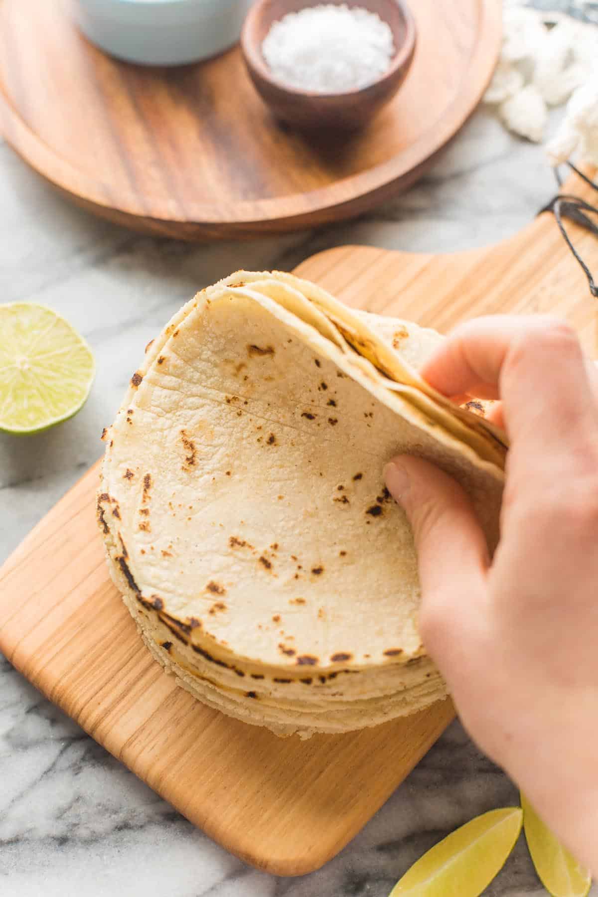 Corn Tortillas Recipe ( or without a tortilla press) - A Saucy Kitchen