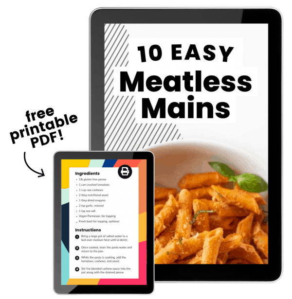 10 Meatless Mains featured on an ipad