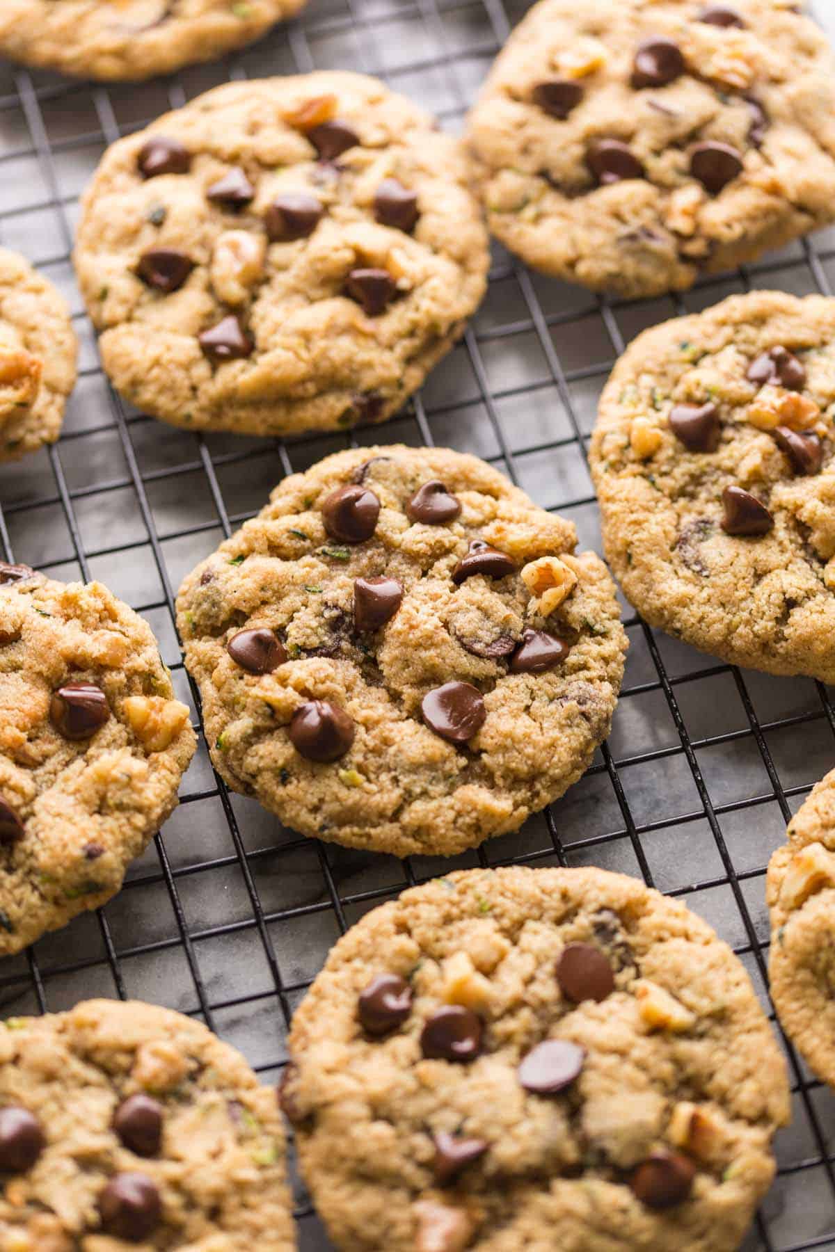 Chocolate Chip Almond Flour Zucchini Cookies - A Saucy Kitchen